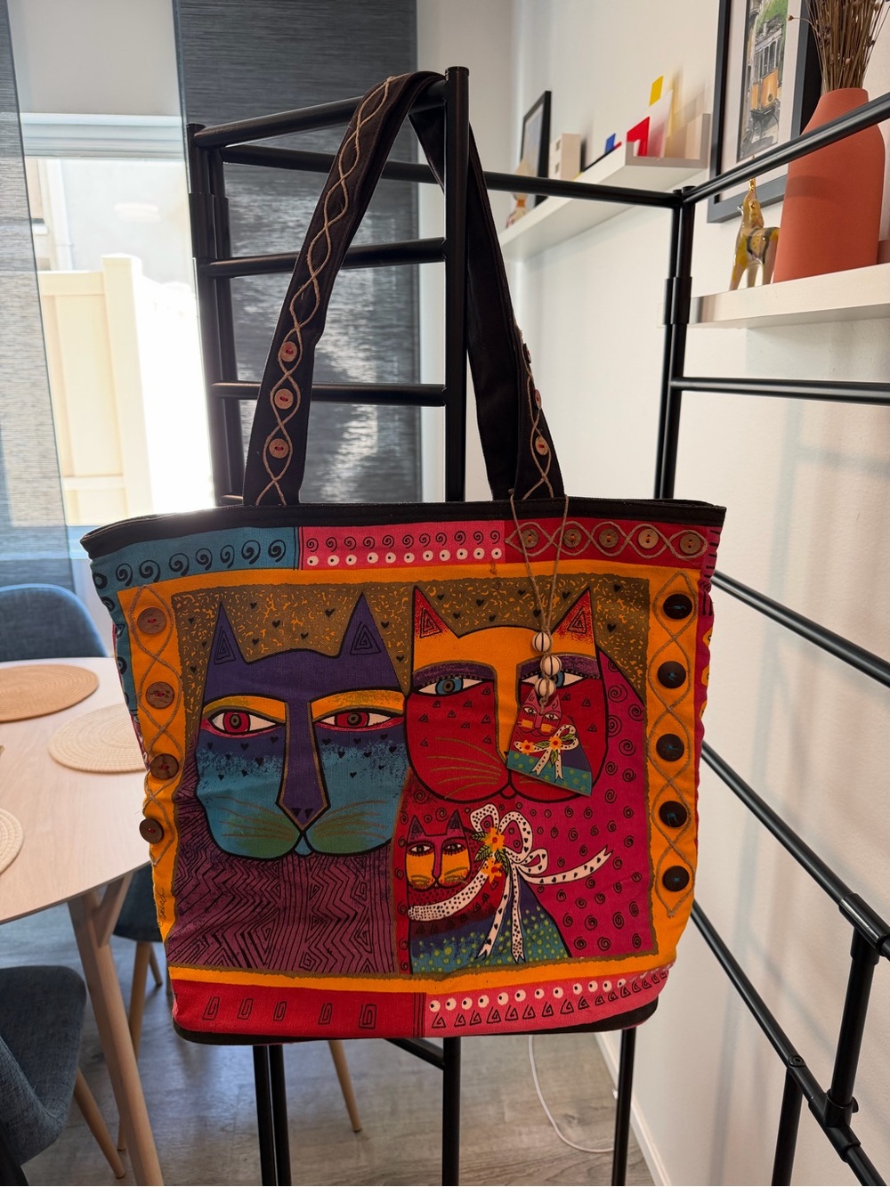 Colorful Cat Patchwork Tote Bag - Multicolor